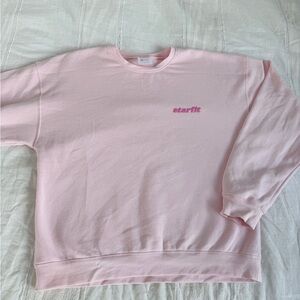 Starfit Pink Smiley Face Sleeve Women's Sweatshirt